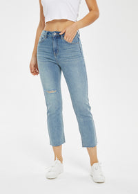 Women's Retro Mid Rise Cigarette Jeans