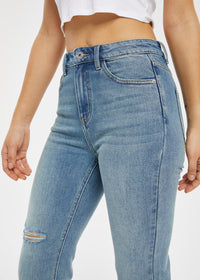 Women's Retro Mid Rise Cigarette Jeans