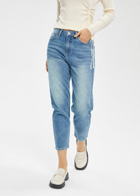 Women's Retro Mid Rise Tapered Jeans