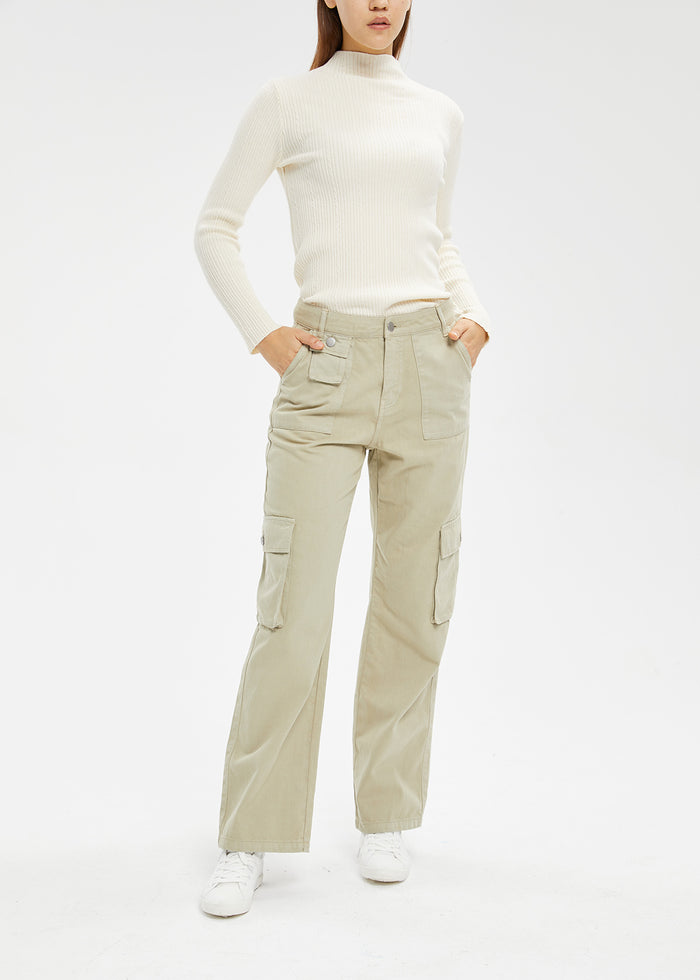 Women's Dark Sea Green Cargo Jeans