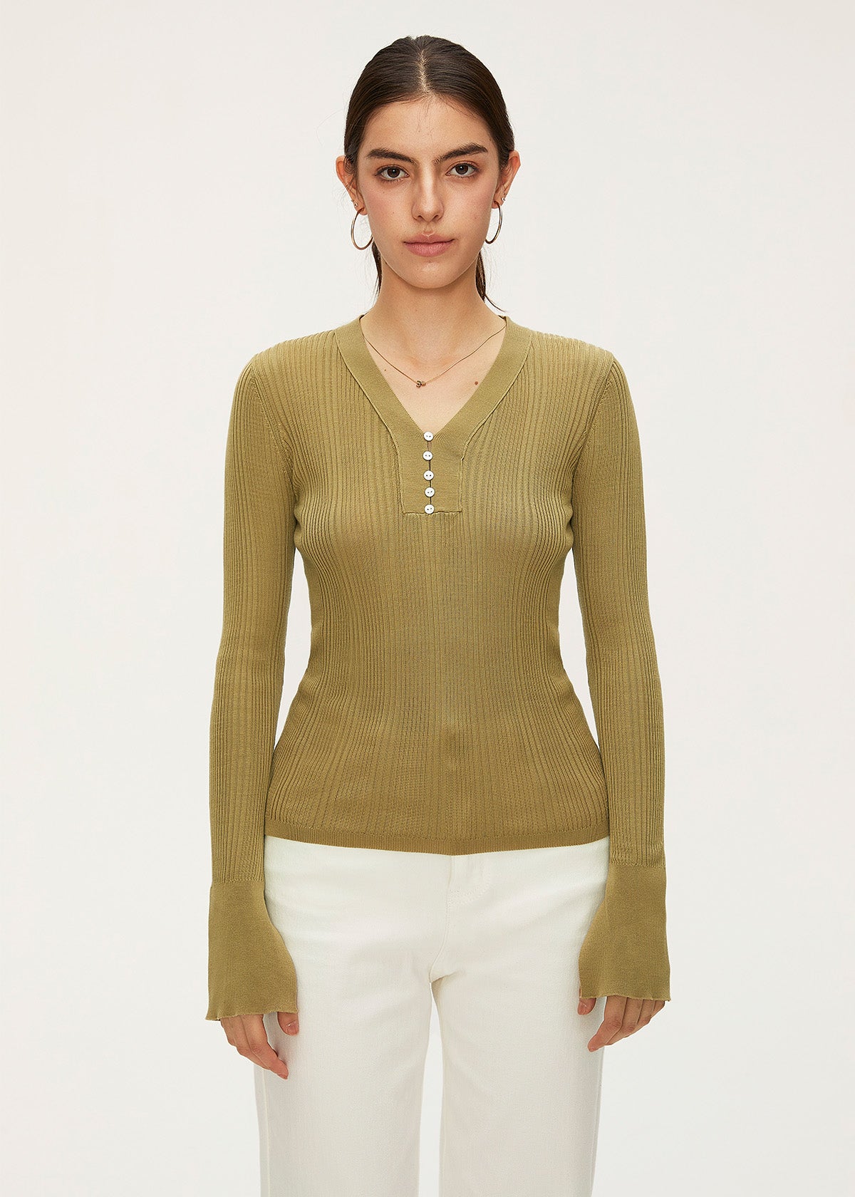 Women's Tencel V-Neck Knitwear