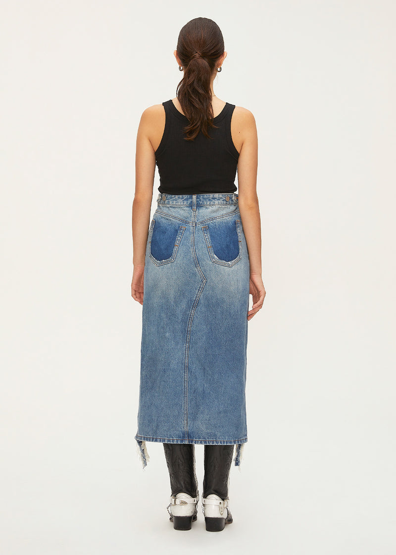 Women's Ripped Denim Skirt