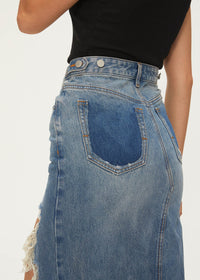 Women's Ripped Denim Skirt