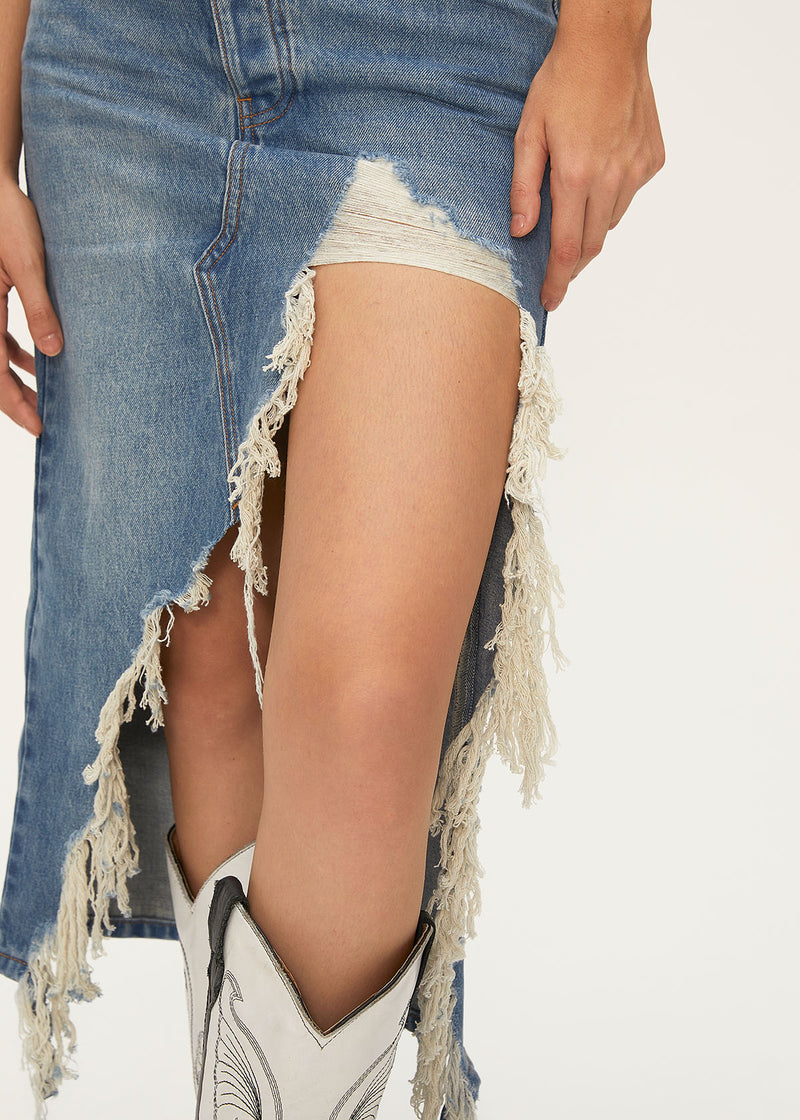 Women's Ripped Denim Skirt