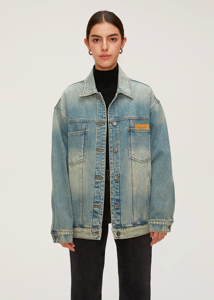 Women's Ripped Oversize Denim Jacket