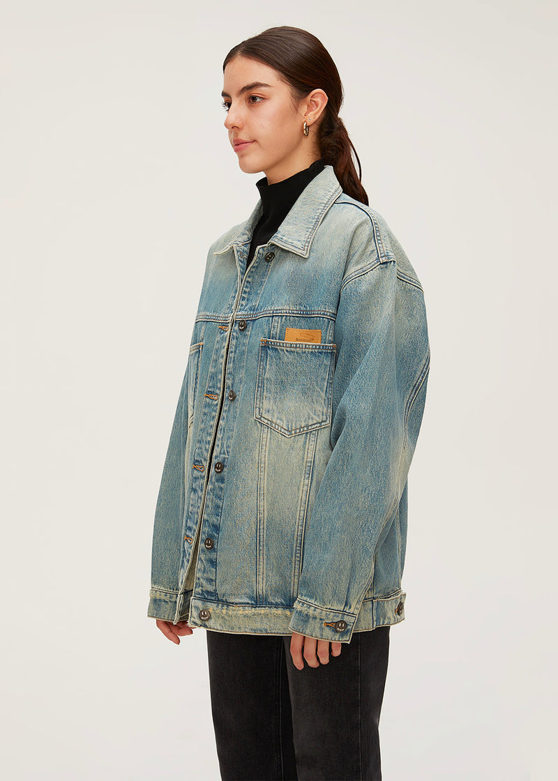 Women's Ripped Oversize Denim Jacket