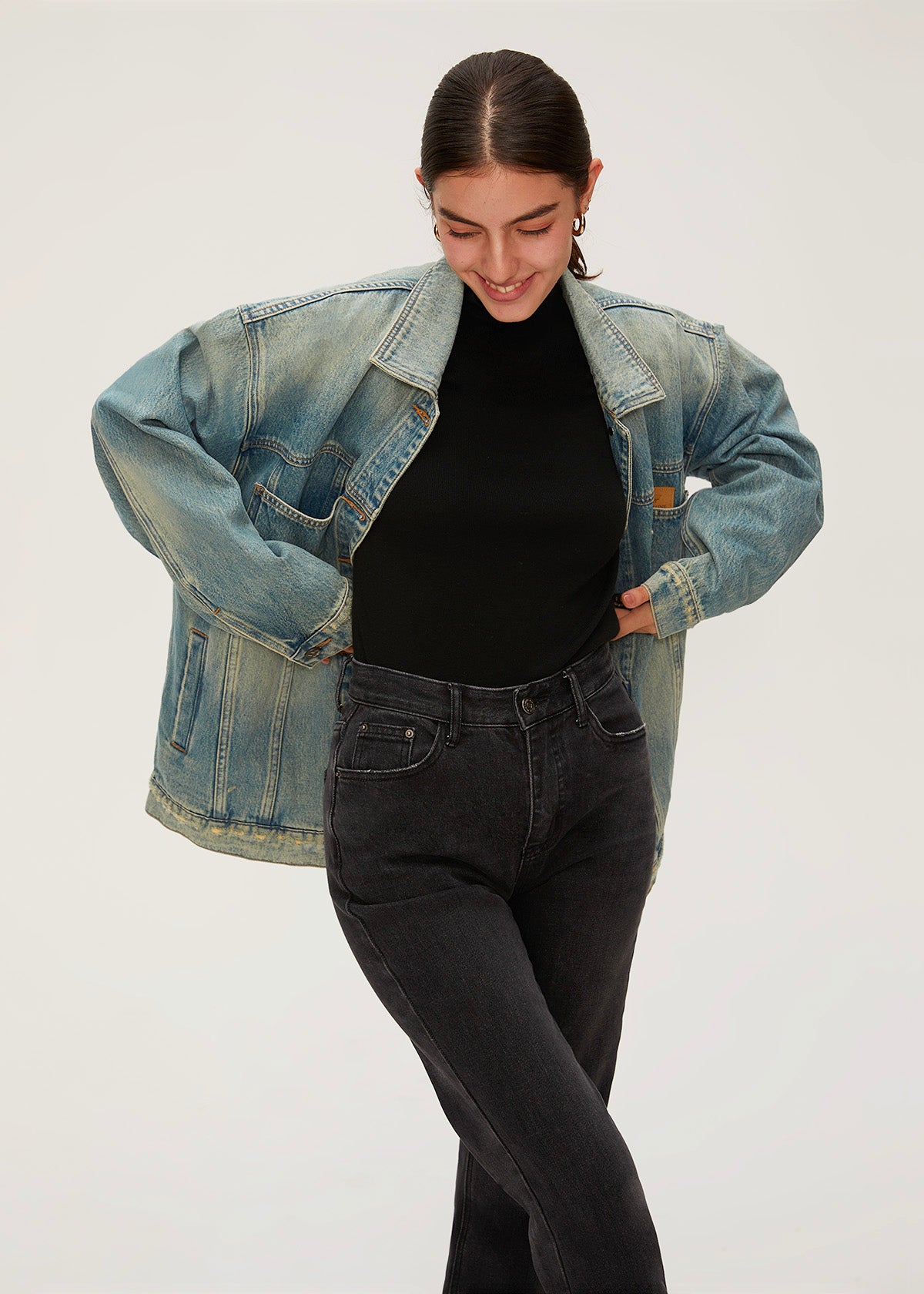 Women's Ripped Oversize Denim Jacket