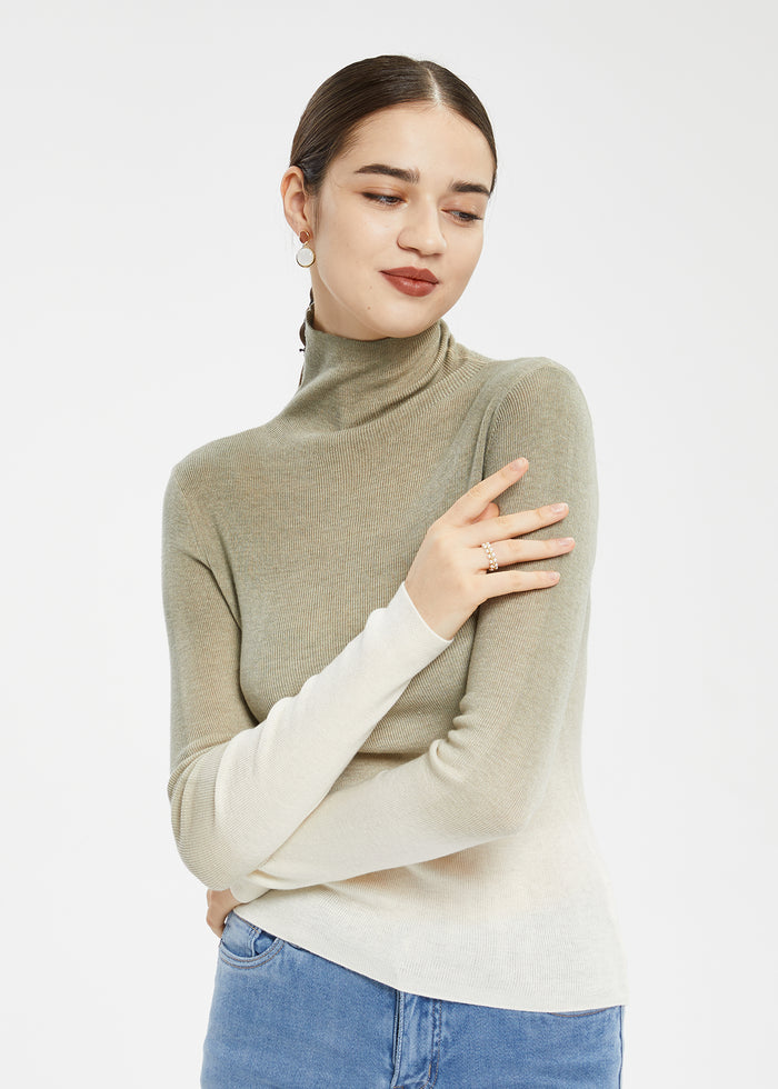 Women's Mock Neck Gradient Knitwear