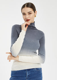 Women's Mock Neck Gradient Knitwear