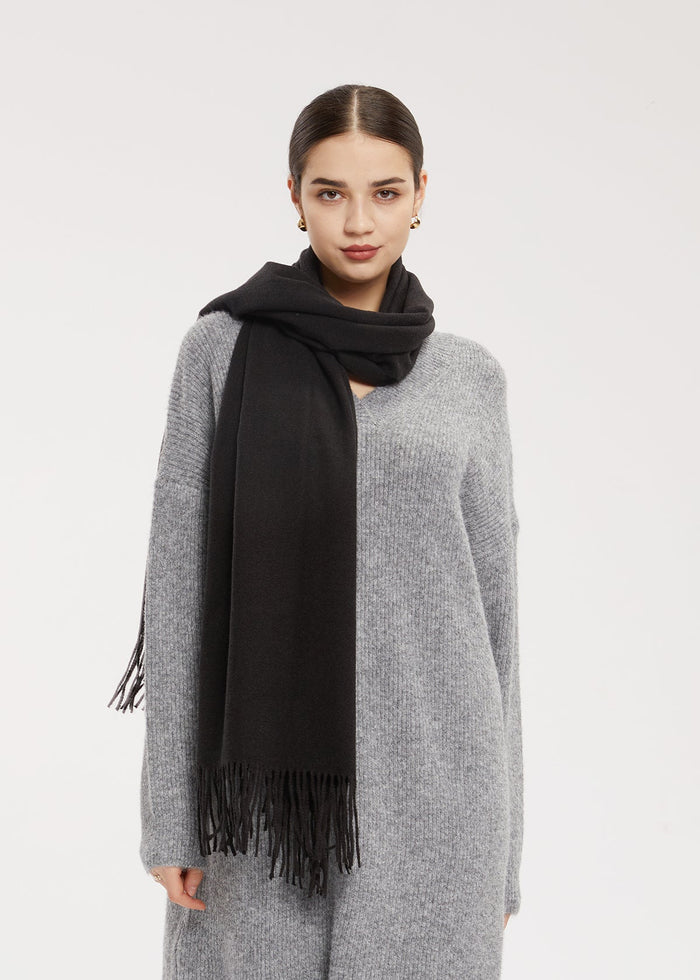 Fringed Soft Wide Scarf