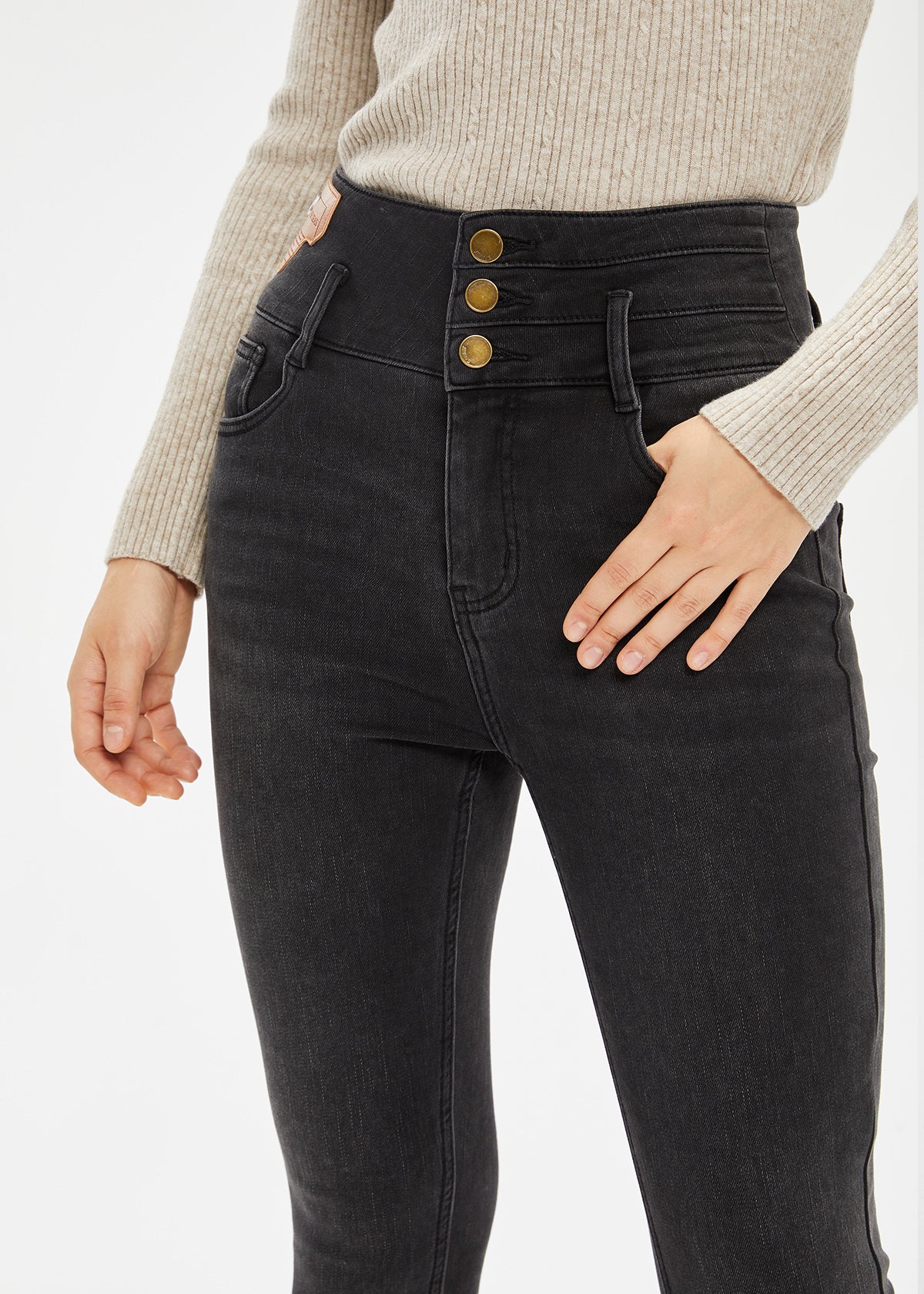 Women's Petite High Rise Brushed Skinny Jeans