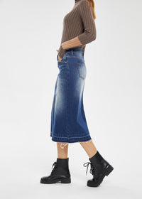 Women's Straight Denim Midi Skirt