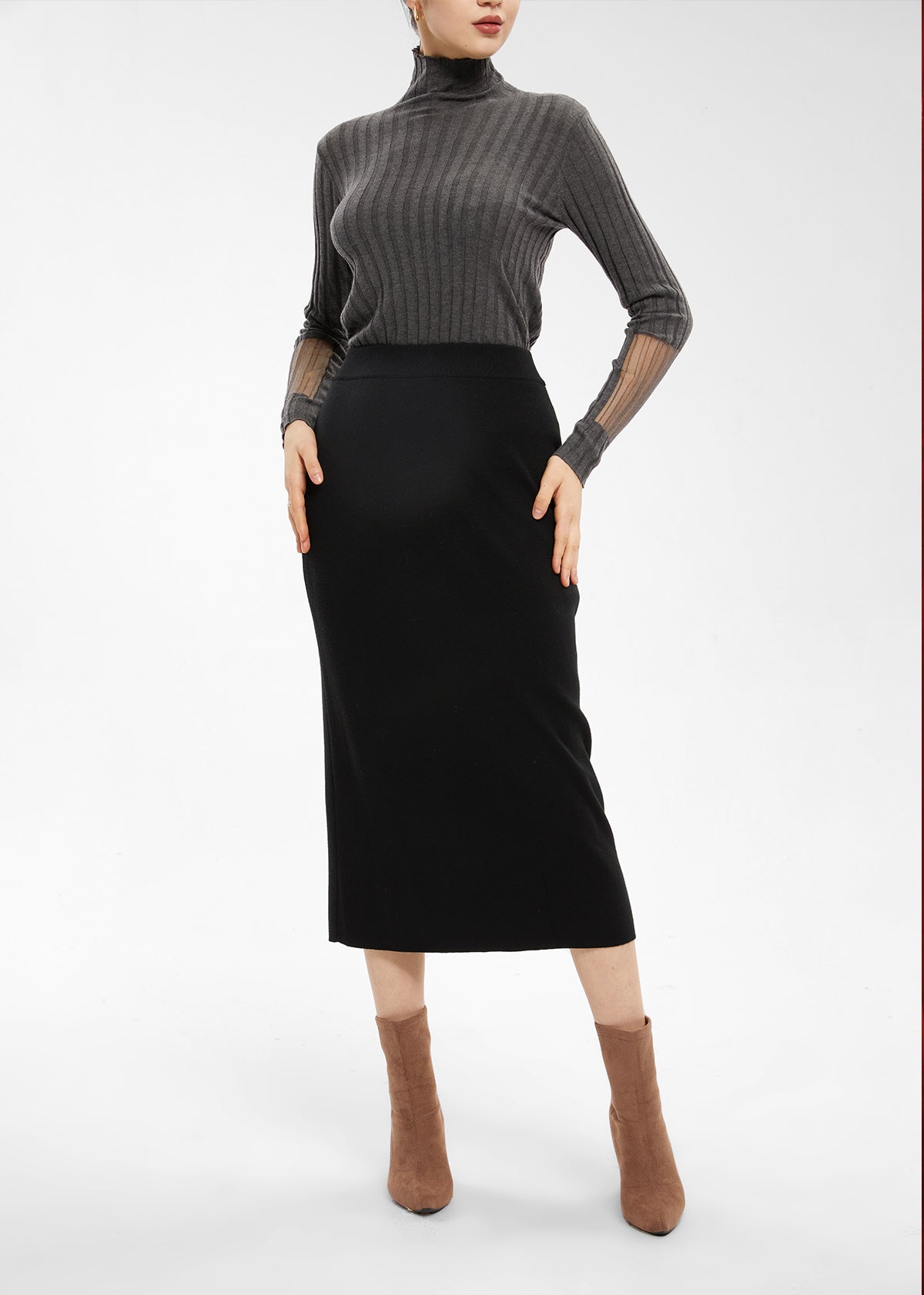 Women's Lambswool Blend H-Line Sweater Skirt