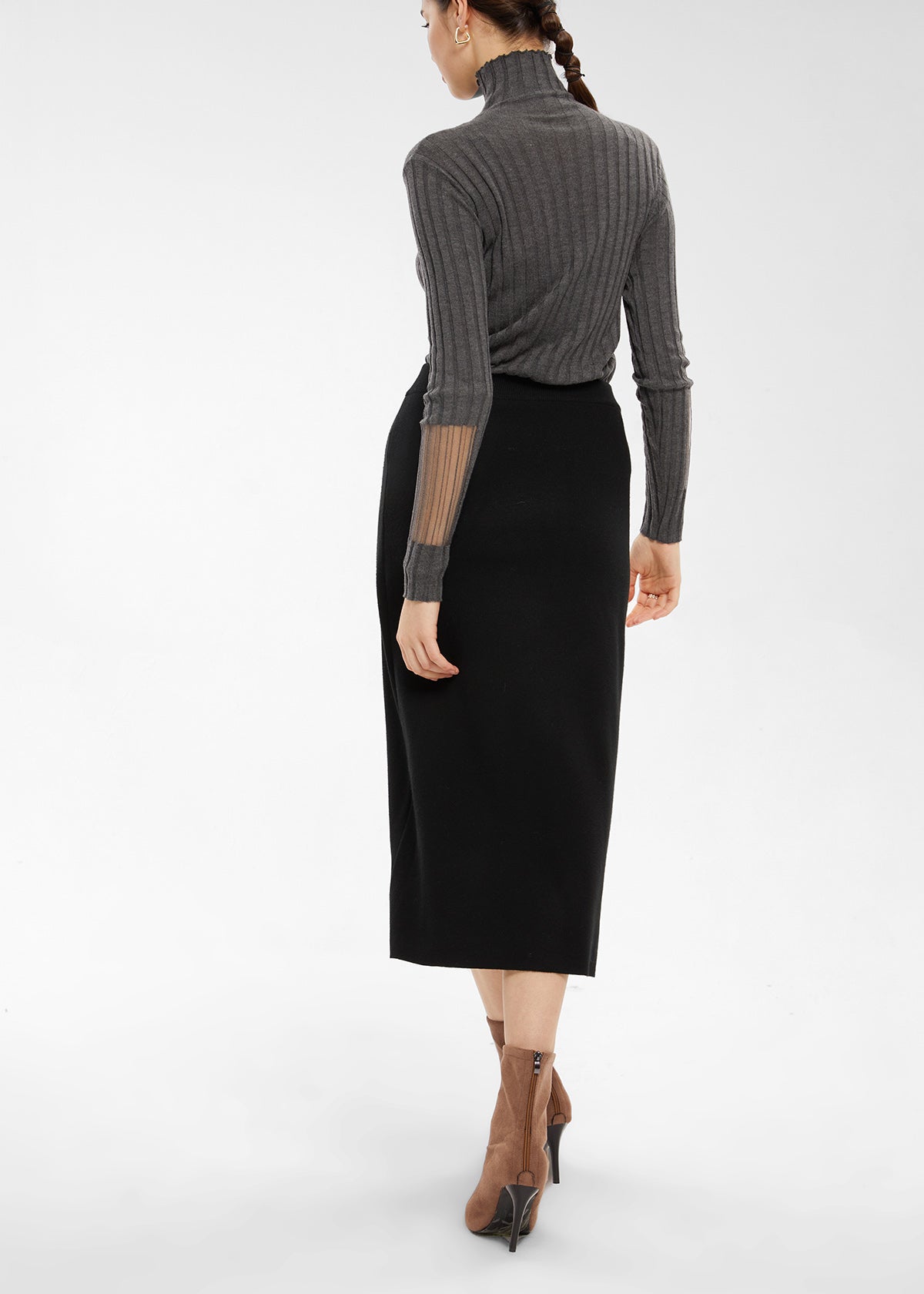 Women's Lambswool Blend H-Line Sweater Skirt