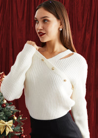 Women's Asymmetric Glitter Sweater