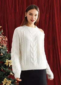 Women's Asymmetric Off-Shoulder Sweater