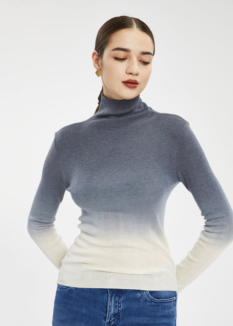 Women's Mock Neck Gradient Knitwear