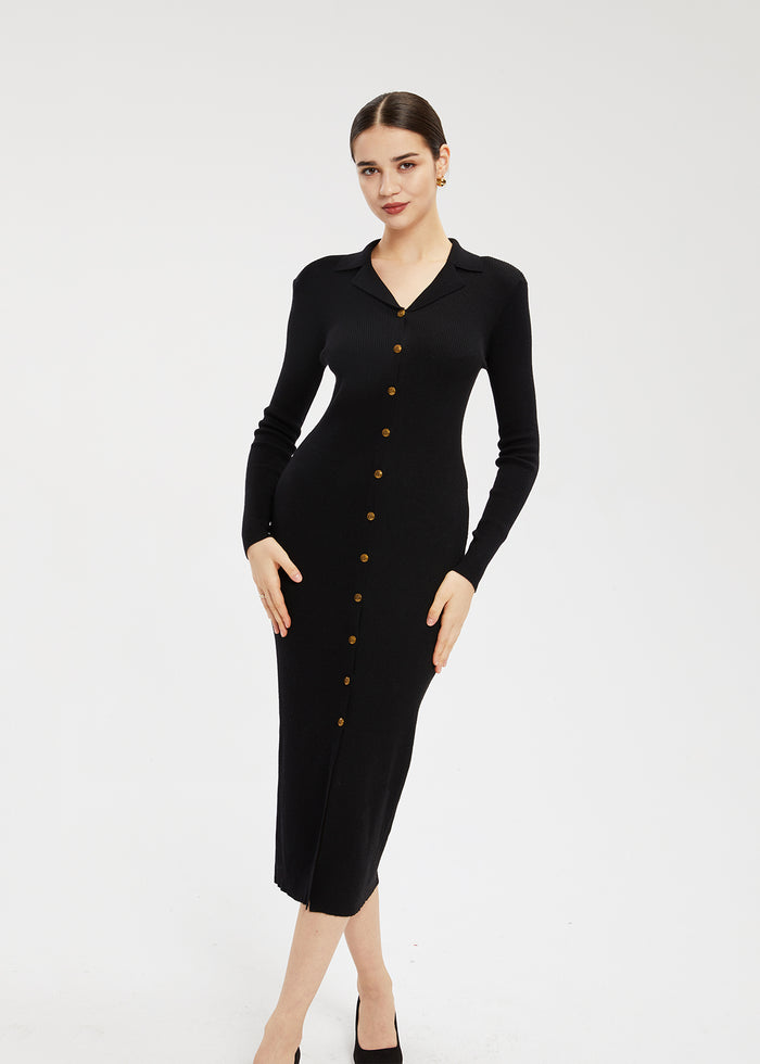 Women's Wool Blend Slim Single Breast Dress