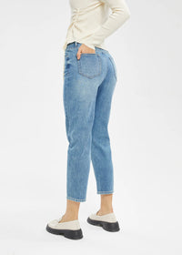 Women's Retro Mid Rise Tapered Jeans