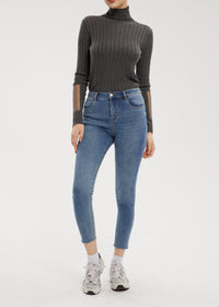 Women's Petite Mid Rise Brushed Basic Skinny Jeans