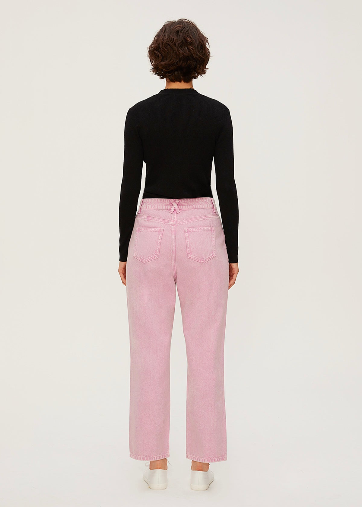 Women's Loose Straight Pink Jeans