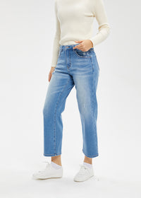 Women's Mid Rise Ankle Length Straight Jeans