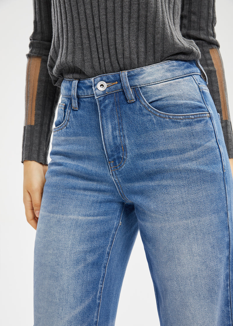 Women's Mid Rise Wide Leg Jeans