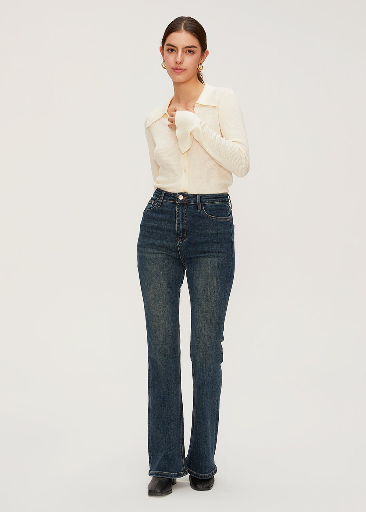 Women's Retro High Rise Flare Jeans