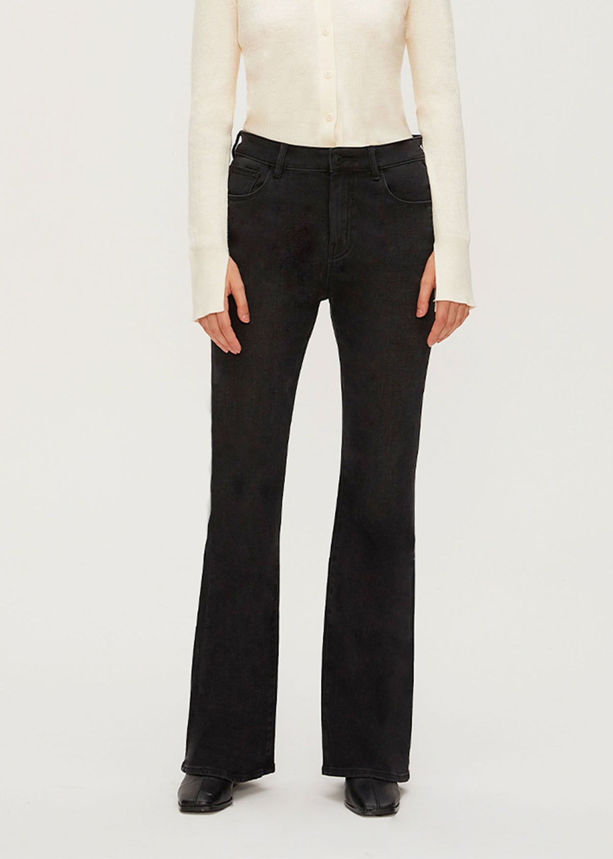 Women's High Rise Flare Black Jeans