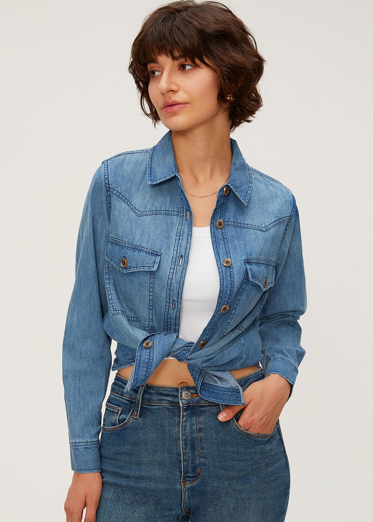 Women's Cotton Denim Blouse