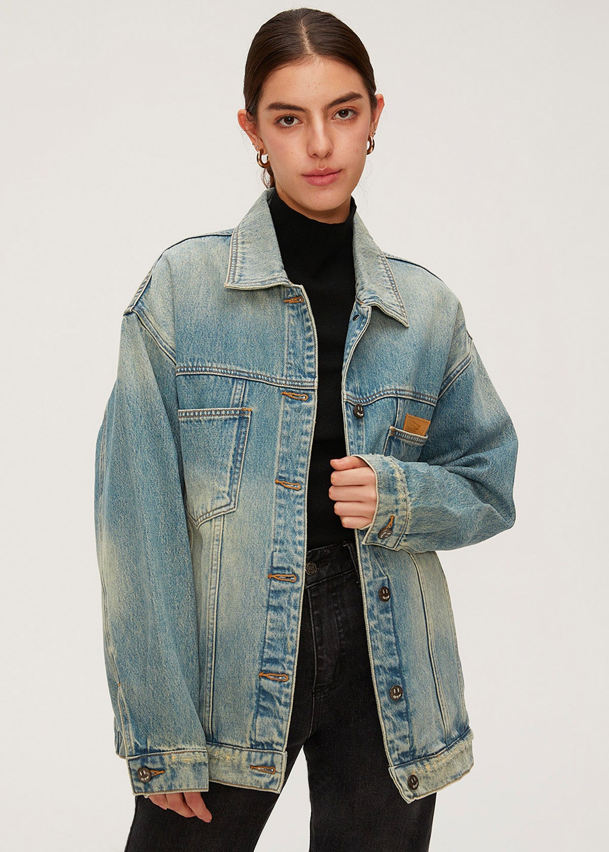 Women's Ripped Oversize Denim Jacket