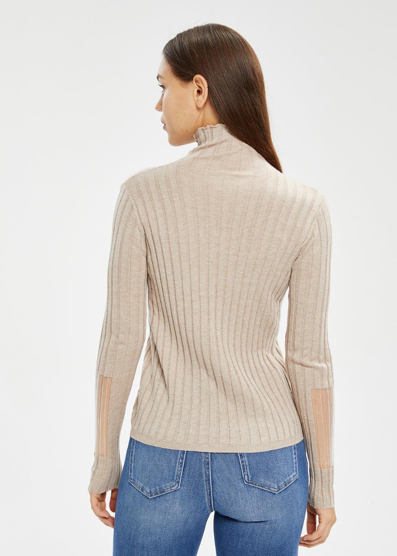 Women's Lambswool Blend Mock Neck Knitwear