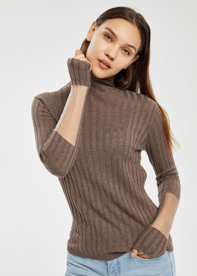 Women's Lambswool Blend Mock Neck Knitwear